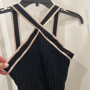 Cache black and cream top